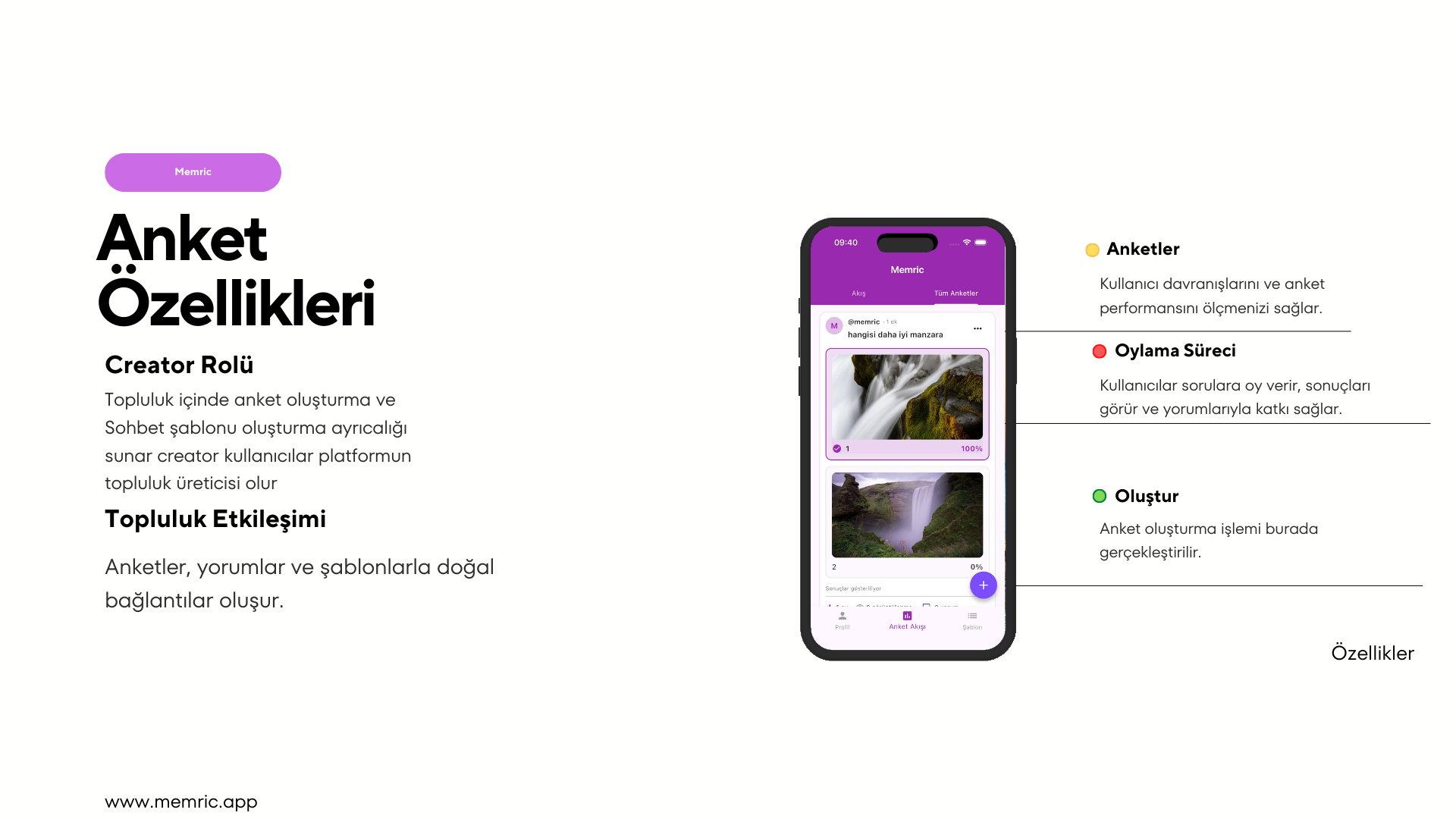 Memric Özellik Ekranı 3